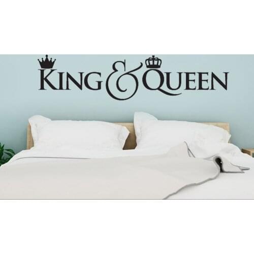 Wall Decals King and Queen Crown Vinyl Wall Stickers Home Decoration Bedroom Art Decal Gift for Couple Room Wallpaper z013