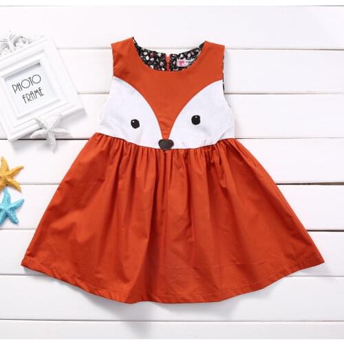 New 2020 Summer Casual Baby Girls Toddler Kids Fox Dress Formal Party Wedding Tutu Dress Outfit
