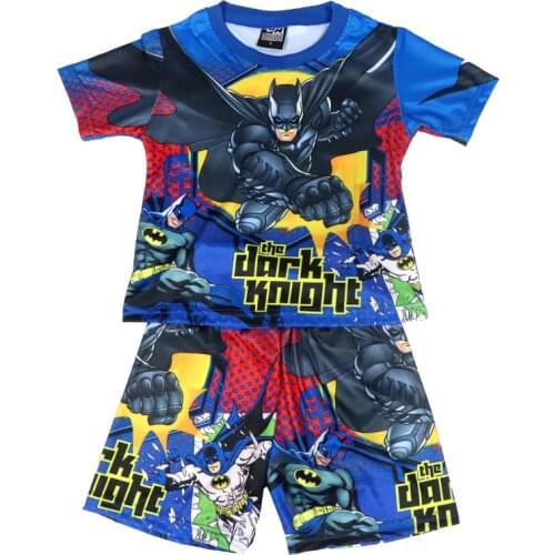 2021 New Boys Sets Short Sleeve Summer Cartoons Childrens Clothing Kids Pajamas Home Service Outfit Two-piece Suit 3-8 Y