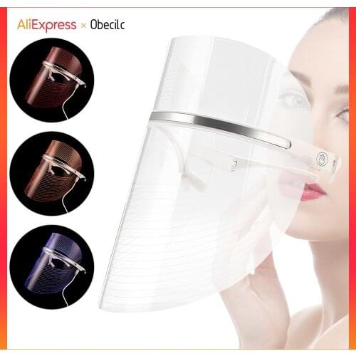 New 3 Colors LED Light Facial Mask Skin Care Rejuvenation Wrinkle Acne Removal Photon Therapy Mask Facial Skin Care Instrument