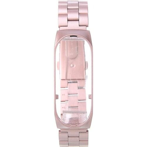 New Strap For Xiaomi Mi Band 5 Replacement Wrist Band Fashion Lady Stainless Steel Watchbands Smart Watch Strap Band With Frame