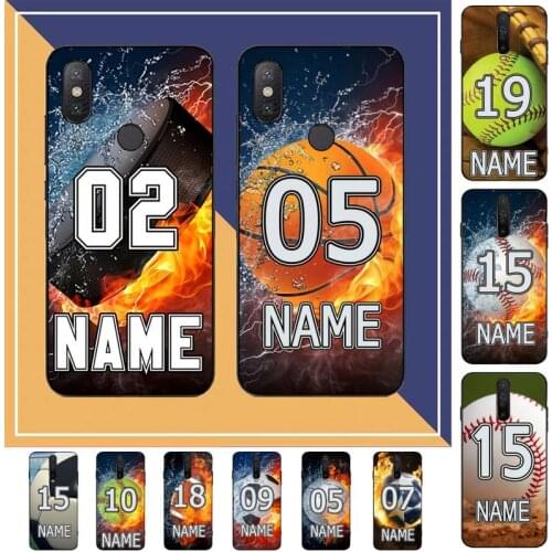 PERSONALIZED NUMBER NAME Hockey Basketball Phone Case for Redmi Note 8 7 9 4 6 pro max T X 5A 3 10 lite pro