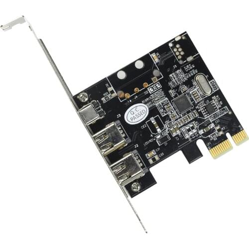 PCIe 3 Ports 1394A Firewire Expansion Card PCI Express to IEEE 1394 Adapter Controller 2 x 6 Pin And 1 x 4 Pin For Desktop PC