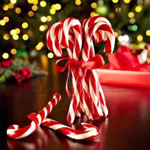 6pcs/pack Christmas Tree Hanging Candy Cane Decoration Gift Christmas Tree Pendants New Year Party Crutch Pendant Decor Ornament