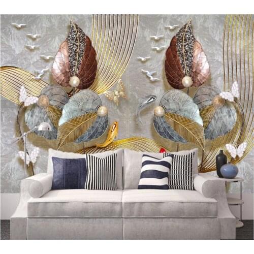 Beibehang Custom wallpaper 3d high-end gold home decoration gold leaf vintage background wall decorative painting mural фотообои