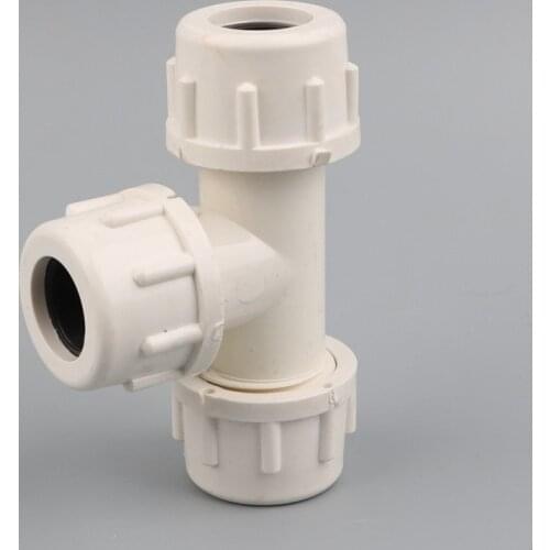 PVC 20 25 32 40mm Quick Connector 3-Way Water Supply Pipe Quick Repair Fittings Telescopic Pipe Joint Pneumatic Parts