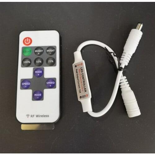 RF 11Keys Single Color Dimmer Led Strip Controller Remote DC/USB/Wire For 2835/5050/5730 Led Strip Light DC5-24