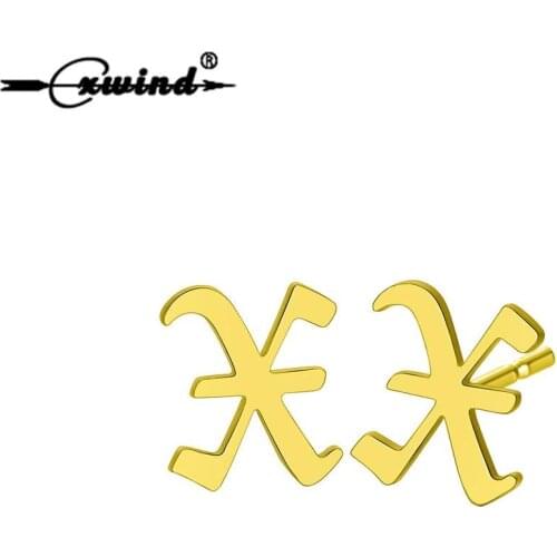 Cxwind Stainless Steel Earring Statement Fashion Letter X Jewelry Accessories Alphabet Stud Earrings For Women Ear Cute Bijoux