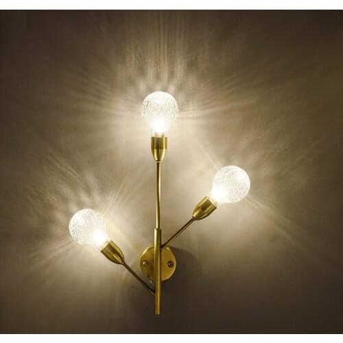 Modern Contracted Led Glass Wall Lamps For Restaurant Coffee Shop Living Room Golden Tree Branche Indoor Aisle Art Luminaire