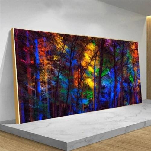 Modern Gorgeous Plants Wall Art Large Size Colorful Forest Trees Canvas Poster Prints For Living Room Home Decorative Picture