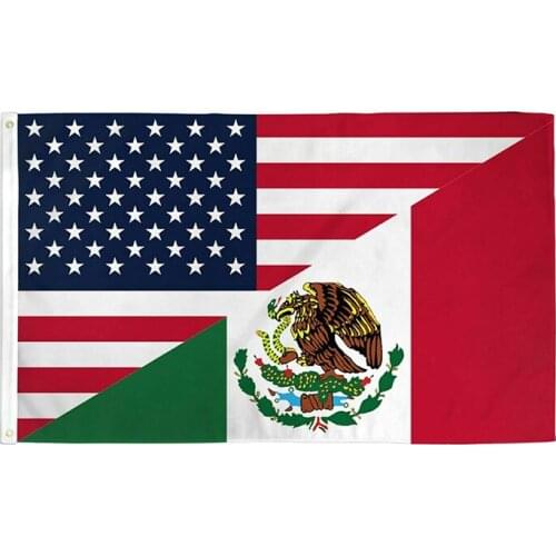 USA Mexico Friendship American Mexican Combination 3x5 Banner Flag Party Outdoor Indoor Holidays Flying Vivid Color Decoration