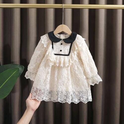 Spring kids girls clothes outfit lace dress for 1 2 3 5 6 year girl birthday baby childs clothing princess party dresses dress