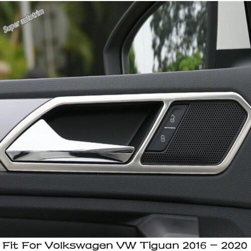Lapetus Inner Door Handle Bowl Cover Trim Accessories Interior Fit For Volkswagen VW Tiguan 2016 - 2020 Stainless Steel