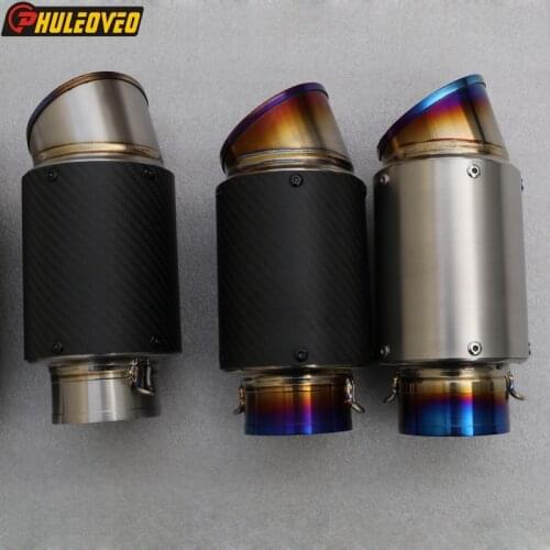 High Quality Carbon Fiber Motorcycle Muffler Exhaust Silencer 51mm/54mm/61mm/63mm/65mm Inlet Motorbike Muffler with DB Killer