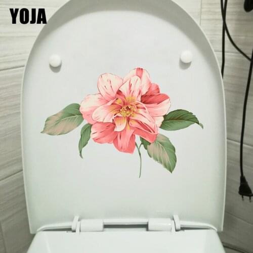YOJA 15.6X23CM Delicate Blooming Flowers Bedroom Living Room Wall Stickers Mural Home Toilet Decor T1-1508
