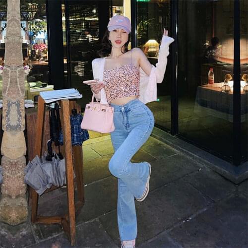 V Waist Micro Flare Jeans For Women High Waist Slim Casual Denim Pants Streetwear Casual Skinny Boot Cut Flare Trousers