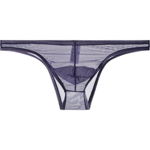 Sexy Men Briefs T-back Panties See-through Briefs Sheer Breathable Mesh Pouch Underwear Lingerie G-string Underpants Male New