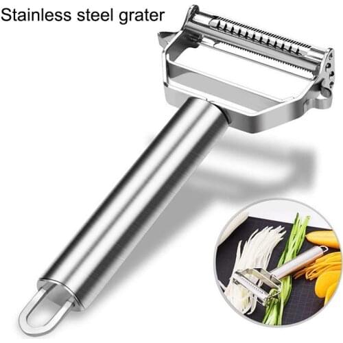 1pc Stainless Steel Vegetable And Fruit Salad Grater Shredded Peeler Double-Planed Side Dishes Shredded Kitchen Gadgets