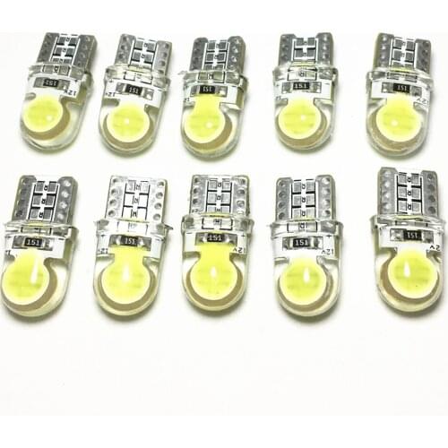 10pcs T10 LED W5W Turn Signal Clearance Lights COB White D030 Car Bulbs Instrument Lights 168 194 Trunk Lamp License Plate Ligh
