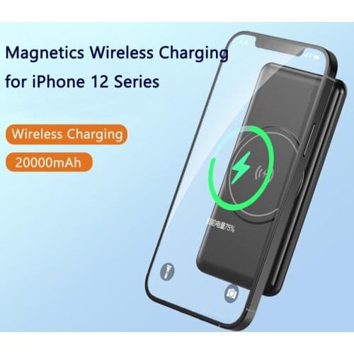 10W Magnetic Qi Wireless Chargeing for iPhone 12mini 12 pro max 20000mAh Power Bank with Cable 10000mAh Powerbank for Samsung S9