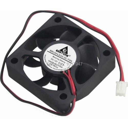 100 Pieces LOT Gdstime 5cm 50mm x 15mm DC 12V 2Pin Mini Brushless PC Computer Case Cooler Cooling Fan