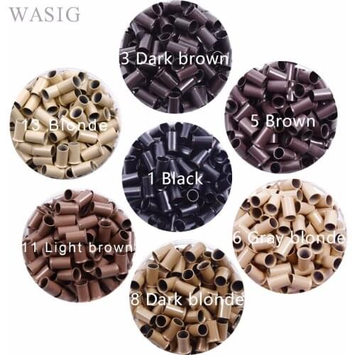 10000Pcs 3.4*3.0* 6mm 3.5mm Fare Euro Lock Copper Tubes Micro Rings Links Beads for Stick I Tip Hair Extensions 3# Dark Brown