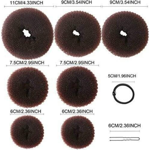 22pcs/Set Hair Donut Bun Maker Elegant Women Ladies Girls Magic Hair Donut Hair Styling Tools Accessories Wig Ponytail