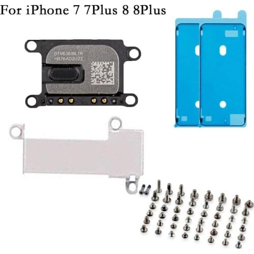 4pcs/set Earpiece Ear Speaker for iPhone 7 7plus 8 8 plus with Earpiece Metal Bracket and Screen Adhesive with full set screws