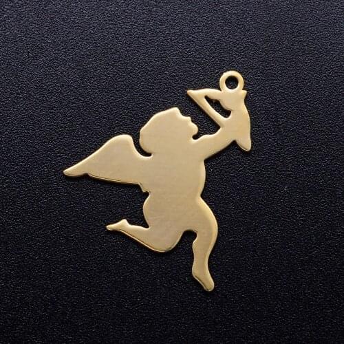 5pcs/lot Cupid Stainless Steel DIY Charms Wholesale Never Rust DIY Pendants for Necklace Making Jewelry Making Charm