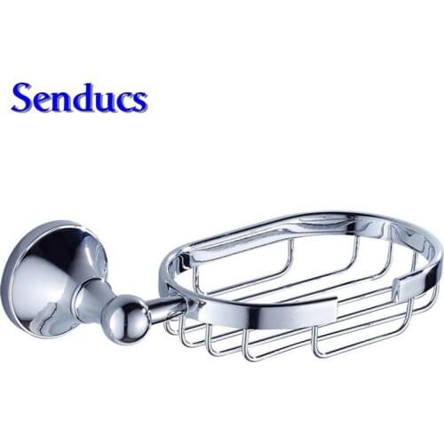 Free shipping Bathroom brass soap dish with wall mounted bath soap holder from senducs sanitary ware bathroom accessories