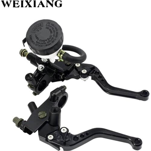 Black 7/8" 22mm Universal Adjustable Motorcycle Brake Clutch Master Cylinder Lever Reservoir