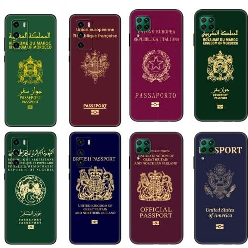 Black tpu Case For Huawei P30 Lite P30 Pro P40 Case For Huawei P40 LITE E P Smart 2020 Case Cover Fashion Passport