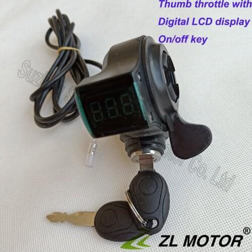 Digital voltage display for electric bicycle scooter thumb throttle with ON/OFF key/wide voltage 36V48V72v LED panel G-L202