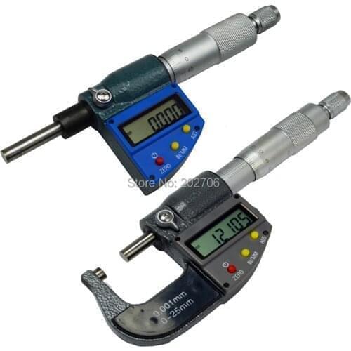 1pcs High quality 0-25mm 0.001mm Digital Micrometer electronic micrometer head micron thickness gauge caliper measuring tool