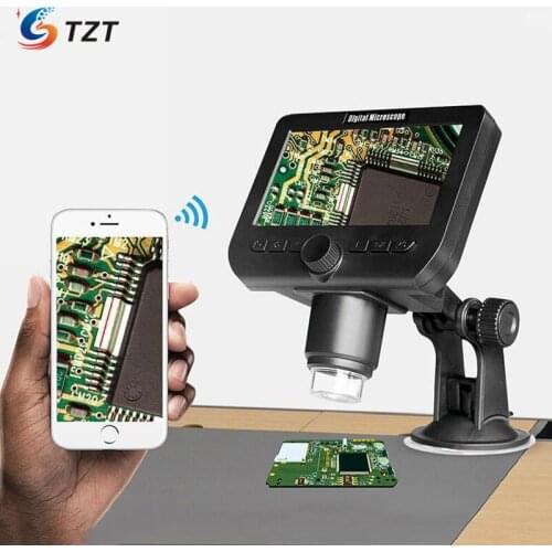 TZT 2MP 50X-1000X WiFi Digital Microscope w/4.3" LCD Display For Circuit Detection Industrial Repairs