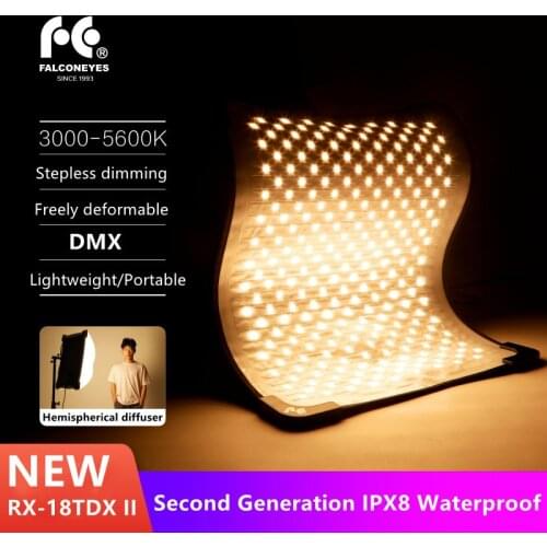 Falcon Eyes RX-18TDX II 100W Photography Waterproof LED Foldable Light Bi-color 3000K-5600K Flexible Fill Lamp For Movie Video