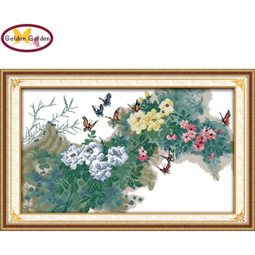 GG Early Spring Pattern Cross Stitch Painting Counted Printed on Canvas Cross Stitch Needlework Embroidery Kits for Home Decor