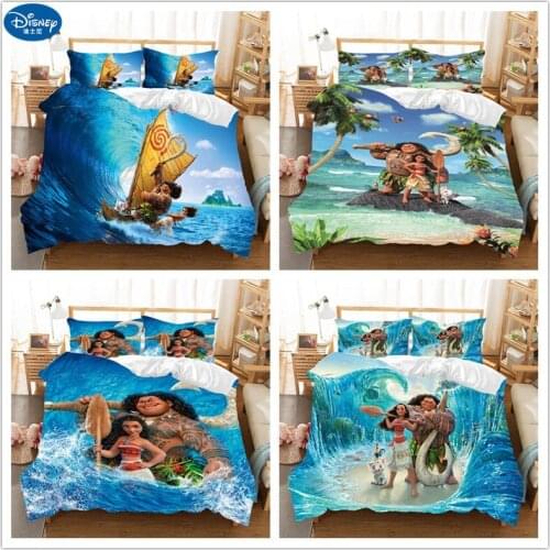 Disney Moana Bedding Set Duvet Cover PillowCase Single Twin King Size Bedroom Decoration Cartoon Boy Girls Children Bed Gifts