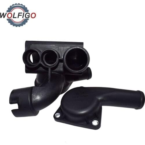 WOLFIGO Coolant Water Pipe Hose Thermostat Housing 022121117C 021121119A For VW Golf Jetta R32 Eos Eurovan Audi A3 TT Quattro