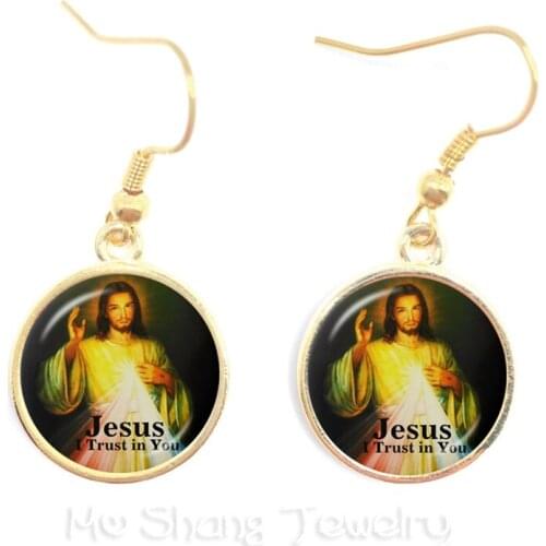 Merci Maitresse Glass Earrings Classic 16mm Glass Metal Pendant For Women Kids Jewelry Teachers Gift Drop Earrings