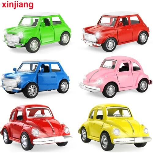 6 Types Mini Diecast Alloy Car Model Cute Vintage Sliding Car Toys Vehicle For Boys Early Educational Toys For Kids