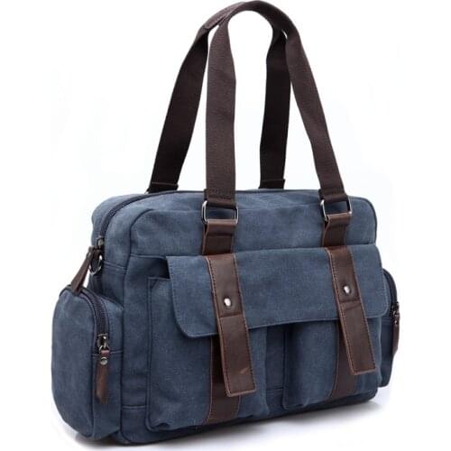 Mens large-capacity handbags, canvas three-dimensional outer bag, fashionable travel bag, business travel luggage Casual Tote