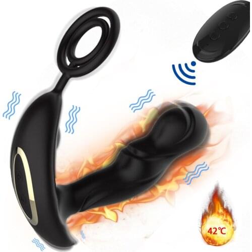 Male Prostate Massage Vibrator Anal Plug Silicone Prostate Stimulator Butt Plug Delay Ejaculation Ring Toy For Men Erotic Toys