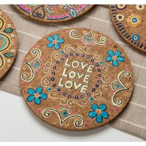 Pack of 4 Drink Coasters Mandala Style Heat Resistant Placemat Anti-Scratch for Kinds of Mugs and Cups