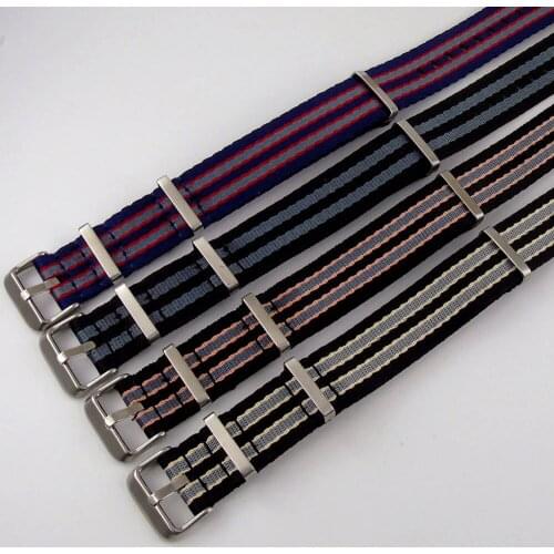 20mm width Lug Nylon Watch Band Strap with Steel Pin Buckle