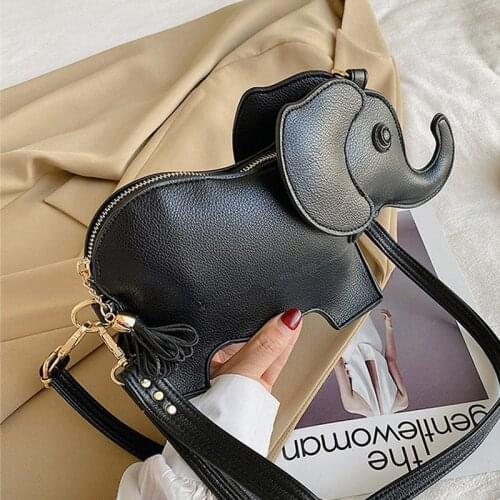 HISUELY New Creative Funny Elephant Shape Shoudler Bag for Women Mini Cartoon Crossbody Bag Phone&Purses Coin Bag Messenger Bag