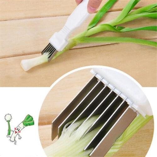 Onion Knife Cutter Graters Slicers Shredder Plastic Handle Stainless Steel Knives Vegetable Tools Kitchen Tools Gadgets 5B1009