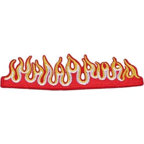 Clothing diy embroidery biker patch deal with it 129mm fire iron on patches for clothes flower stickers fabric free shipping