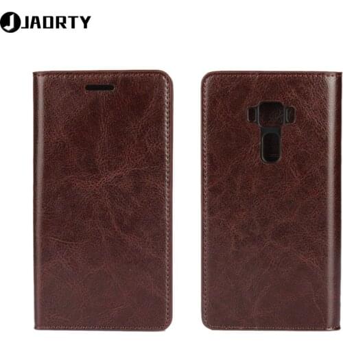 Luxury Genuine Leather Wallet Case Cover For Asus Zenfone 3 ZE520KL Phone Accessory Flip Cover Protective Case