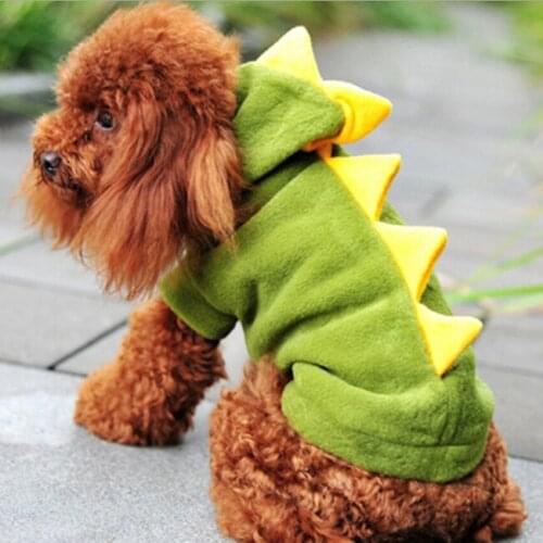 Warm Winter Dinosaur Dog Clothes for Pet Clothing Puppy Hoodies Jackets Dog Cat Coat Outfit for Small to Large Dog Pet Costume